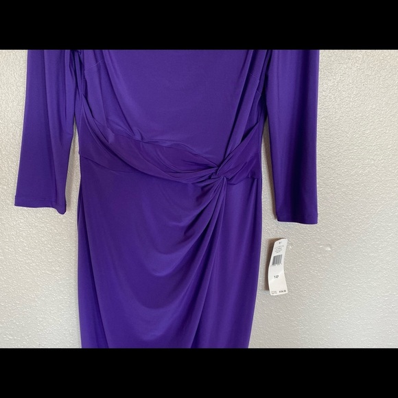Ralph Lauren New Purple Drape Sheath Dress size 14P - Picture 4 of 5